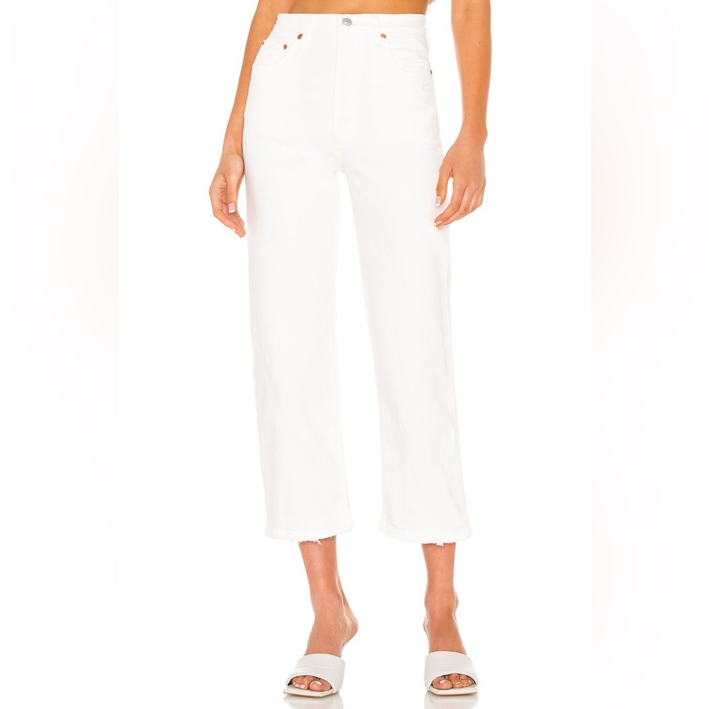 RIBCAGE STRAIGHT ANKLE JEANS in Cloud Over